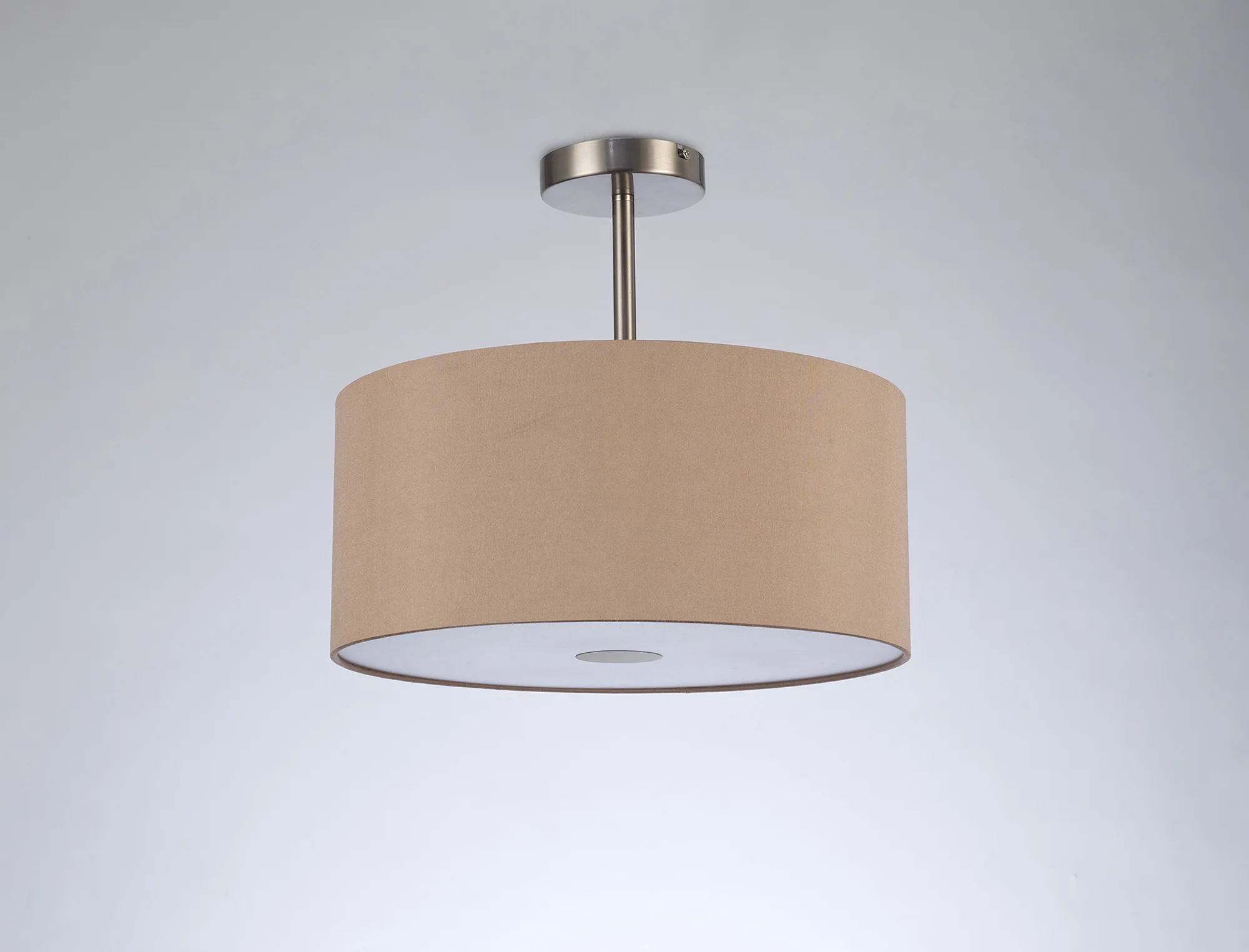 Baymont 40cm Semi Flush 3 Light Satin Nickel, Antique Gold/Ruby, Frosted Diffuser DK0422  Deco Baymont SN AG